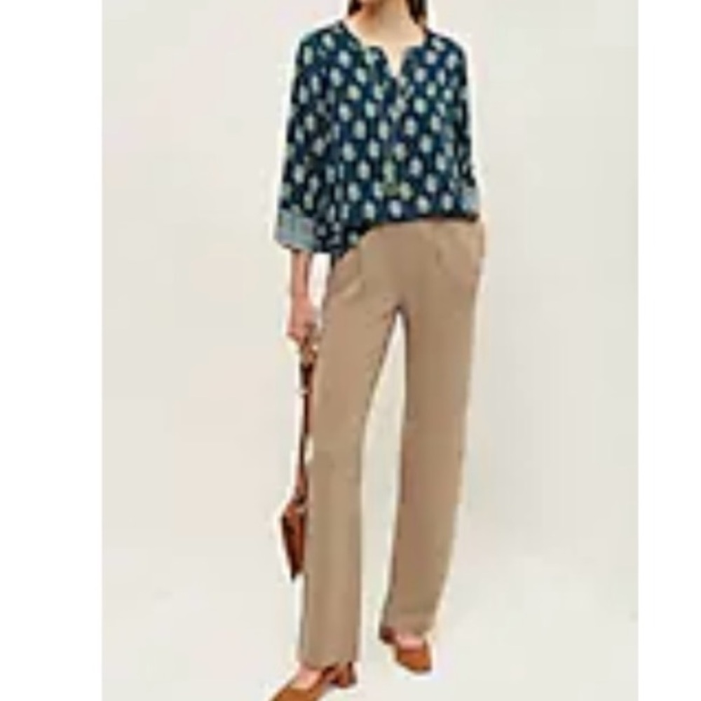 J Jill Wearever Ottoman Toffee colored Pleated Trousers